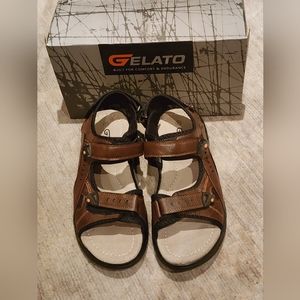 NWOT GELATO MENS DARK BROWN SIZE 12 WATERPROOF SPORT SANDAL